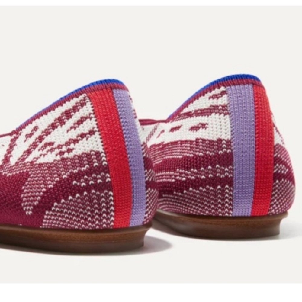 Rothy's Botanical Burgundy Bow The Flat Round Toe - Picture 4 of 9